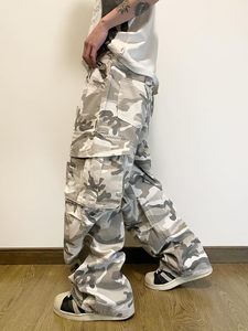 Lujosos pantalones cargo de mezclilla holgados para hombres con bolsillos Diseño de pierna ancha de peso medio Perfecto para estilos Hip Hop y Skater - Product Image 2