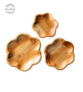 New Design Handcrafted <b>Large</b> Round Wood <b>Platter</b> with Floral Enameled Print Used for Table Decoration and <b>Serving</b> Dishes - Product Image 6