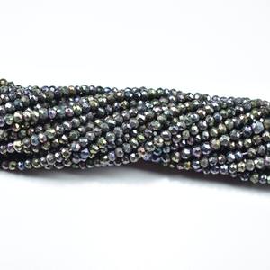 Cuentas facetadas de espinela negra para la fabricación de joyas Cuentas rondelle recubiertas de espinela negra Piedra preciosa suelta de espinela negra - Product Image 6