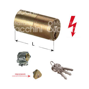 Paire de cylindres pour serrures électriques Laiton poli Pour 40011721 et 40011921 - Product Image 1