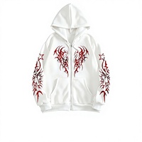 Sweat à capuche zippé streetwear uni respirant personnalisable OEM en gros