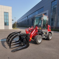 Caricatore Frontale Compatto Diesel Stile Europeo con Capacità di Carico 1000 KG e Accessori per Afferrare Tronchi ed Erba per Uso Forestale e Agricolo