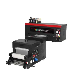 Signstar A3 30cm 1ft fluorescent color 2 Epson i3200 head pet film dtf printer t-shirt printer with shake powder machine