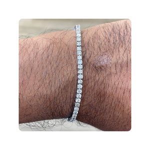 Pulsera de tenis de diamante CVD, diamantes cultivados en laboratorio de 3,50 quilates hechos a mano en oro blanco de 14 quilates, joyería fina para mujeres y regalos - Product Image 4