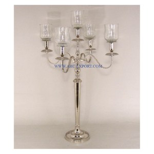 Metal <b>Mirror</b> Polished Large Size Table Top Candelabra Attractive Designing Handmade Classic Top Selling Candlestick Holder - Product Image 5