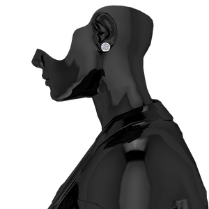 Pendientes de Botón de Plata de Ley 925 para Mujer, con Diamante Cultivado en Laboratorio de 1.0 Ct, Claridad VS, Color EF, 5.0 mm, Rodio - Product Image 3