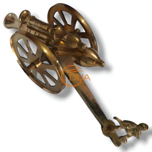 ปืนใหญ่ทองเหลืองขนาดเล็ก ปืนใหญ่ตกแต่งสไตล์โบราณ ของตกแต่งพร้อมรูปปั้น ปืนใหญ่จิ๋วสำหรับตกแต่งบ้าน - Product Image 5