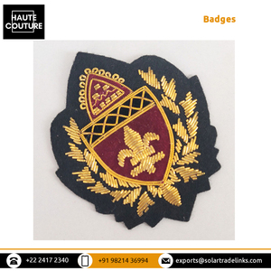 Personalizado posible para bordado a mano Lingote Kora 6X7 cms Cosido Fleur De Lis Insignias en forma de escudo para Blazers y chaquetas - Product Image 3