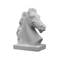 Haute qualité noir et blanc marbre pierre sculpture à la main taille réelle cheval Sculpture Statues à vendre