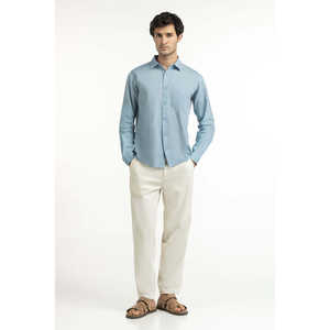 เสื้อเชิ้ตผู้ชายลำลอง ทรงปกติ ผ้าฝ้ายป๊อปลิน 100% ติดกระดุมสองแถว ระบายอากาศได้ดี รับผลิตแบบ ODM - Product Image 6