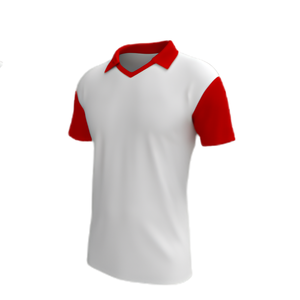 Maillot de football, haut de tenue de football, tricot côtelé boutonné, col mandarin, coupe grand-père, OEM, 100% coton, manches courtes, respirant - Product Image 1
