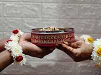 Boîte à biscuits décorative en acier inoxydable pour bonbon sucré Conteneur pour mariage Shagun Haldi Mehndi Ganesha Chaturthi Cadeau de retour