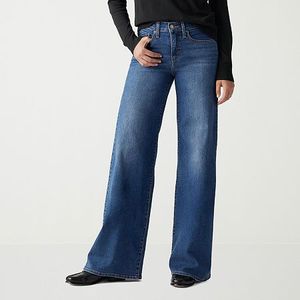 Pantalones vaqueros de mezclilla holgados informales de pierna ancha para mujer Nueva llegada de ajuste holgado de tiro alto - Product Image 1