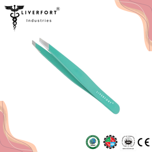 Pince à épiler à sourcils en acier inoxydable 2024 écharde violette épilation des poils incarnés soins de beauté du visage pointe inclinée - Product Image 5