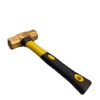 Martillo de Latón con Mango de Fibra de Vidrio Resistente, Martillo de Seguridad Industrial Antichispas para Mantenimiento