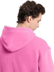 Sweat-shirt à capuche surdimensionné personnalisé pour hommes hiver en polaire épaisse avec impression bouffante Hip Hop Streetwear coton teint en plaine - Product Image 3