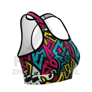 Sujetador deportivo de sublimación para mujer, ropa de Fitness, sublimación de entrenamiento, sin costuras de alto soporte Sujetador deportivo, venta en línea, Pakistán - Product Image 3