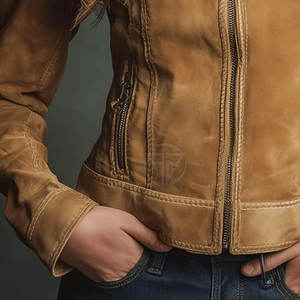 High End Women <b>Suede</b> Leather <b>Jacket</b> Knitted Breathable Eco-Friendly Soft Finish Classic Style Customizable Colors Sizes Made - Product Image 4