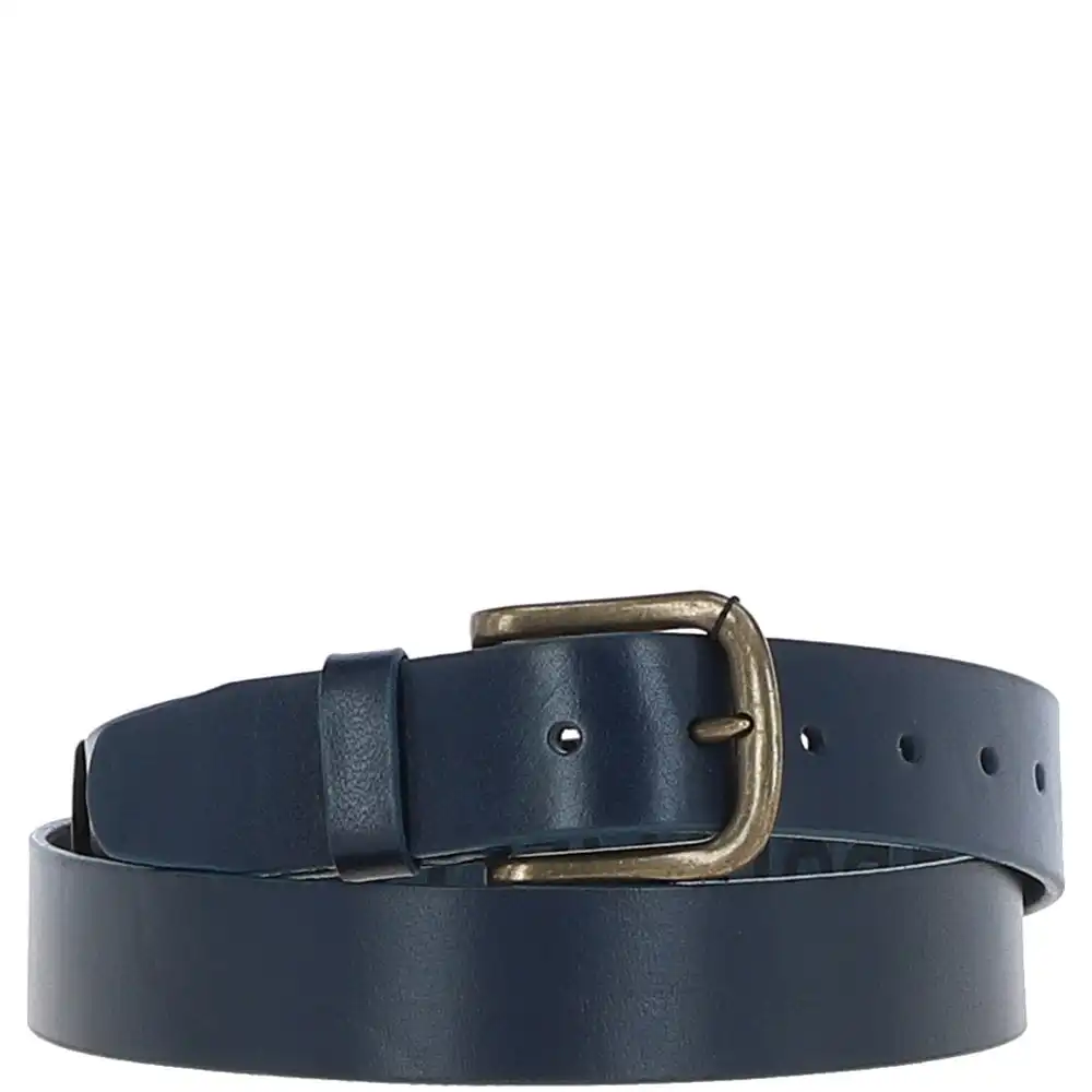 Navy Blue Designers Belt Leather Belt for Men with Vintage Brass Buckle Men's Belt Ideal for Casual or Workwear