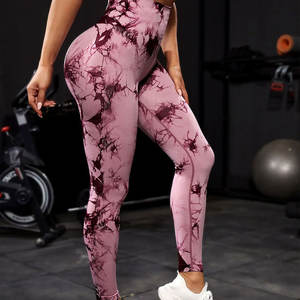 Alta calidad logotipo personalizado impresión mujeres Casual cintura media fibra de bambú deportes Yoga Leggings al por mayor - Product Image 5
