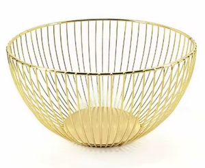 Cesta de almacenamiento de cocina de metal con asa para el hogar Organización de frutas y verduras Mesa decorativa Tamaño personalizado - Product Image 5