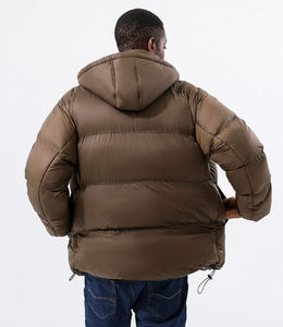 Chaqueta de Invierno para Hombre de Alta Calidad Personalizada OEM, Chaqueta Acolchada Extra Grande, Cálida para Exteriores, con Capucha, Logotipo Bordado, Diseño de Patrón Sólido - Product Image 2