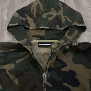 Sudadera de Invierno Personalizada para Caza, 450 Gramos, Algodón Vintage Desgastado, Cierre de Cremallera, Hombros Caídos, Corte Cuadrado, Impresión Serigráfica, Ecológica - Product Image 2