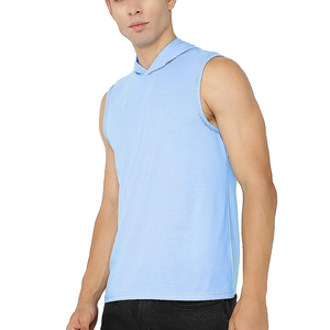Custom Logo <b>Men's</b> <b>Sleeveless</b> Workout <b>Hoodie</b> Light Weight New Design Gym Wear for Winter Plain Dyed Summer Gym Wear - Product Image 4