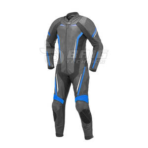 Combinaison de moto en cuir confortable avec double couture pour une résistance et une sécurité supplémentaires Combinaison de moto en cuir de course - Product Image 2