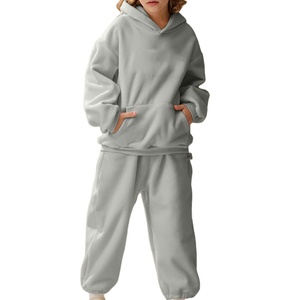 Premium Polyester/Cotton Solid Fleece Waterproof Oversized Pullover Men's Tracksuit Two-Piece Sweatsuit Winter <b>Hoodie</b> Sportswear - Product Image 4