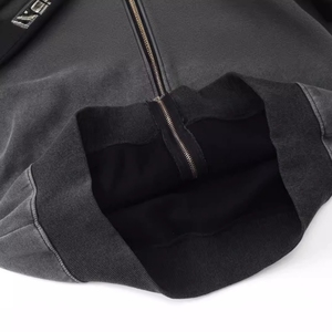 Nouveau design, sweat-shirt vintage délavé 100% French Terry, streetwear, fermeture éclair intégrale, sweat-shirt délavé à l'acide - Product Image 5