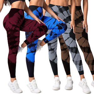 Mallas de cintura alta para mujer de alta calidad, mallas transpirables con tinte de lazo cruzado, mallas de entrenamiento para levantar glúteos a la venta - Product Image 6