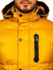 Vestes matelassées d'hiver personnalisées en gros pour hommes, veste à capuche en duvet matelassé brillant, veste matelassée brillante - Product Image 6