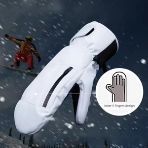 Guantes impermeables de invierno para esquí y snowboard, mitones gruesos y cálidos compatibles con pantalla táctil para motos de nieve hechos de poliéster - Product Image 4