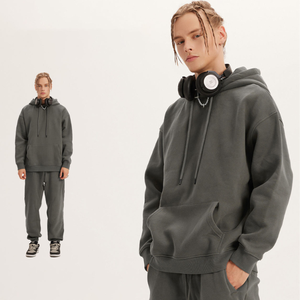 Custom 100% Cotton <b>Plain</b> <b>Tracksuit</b> Men Jogging Hoodie Sweat Suits Blank 2 Piece Set <b>Tracksuit</b> Sets <b>tracksuit</b> for man 100% cotton - Product Image 1