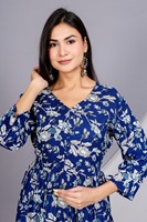Robe midi évasée à imprimé floral 100 % coton, lavable, respirante, éco-responsable, taille naturelle, confortable pour femme