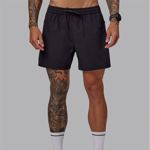 กางเกงขาสั้นผู้ชายสีดำขนาดกลางพอดีตัวระบายอากาศได้ผ้าถักทอแบบลำลองสไตล์สตรีทโรงงานขายส่งราคาดีที่สุด - Product Image 1