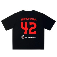 T-shirt à manches courtes pour homme, style streetwear Harajuku, surdimensionné, en coton/polyester, tricoté, respirant, écologique, imprimé graphique, lettres