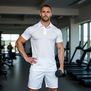 เสื้อโปโลผู้ชายสำหรับออกกำลังกายฟิตเนสเสื้อโปโลสำหรับออกกำลังกายเพาะกายฤดูร้อน - Product Image 3