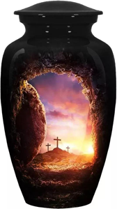 Handcrafted Aluminum Cremation <b>Urn</b> Personalized <b>Urns</b> with Meena Coating Engraving Available Keepsake (3 Cu) & <b>Large</b> (220 Cu) - Product Image 6