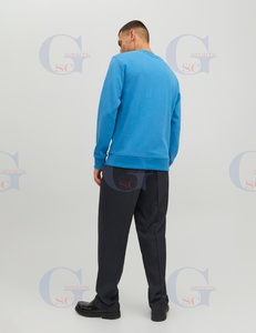 เสื้อสเวตเตอร์คอกลมแขนยาวผ้าคอตตอนสีเดียวพิมพ์โลโก้ได้ตามต้องการสำหรับฤดูหนาว - Product Image 6