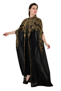 Alta calidad elegante 2025 última noche Abaya Kaftan vestido mano cuentas lentejuelas bordado trabajo más tamaño Cotail fiesta de noche - Product Image 6