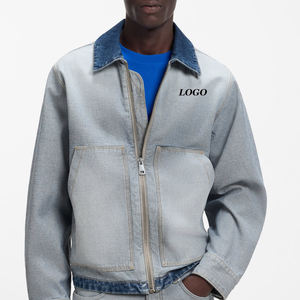 Veste en jean pour homme, design confortable et durable, pour les acheteurs en gros, design streetwear tendance, manches longues, col rabattu - Product Image 1