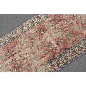 พรมตุรกีวินเทจคลาสสิก6.6ft เบจสีแดง3.1 x พื้นที่ขนาดใหญ่งานเย็บปะทำจากขนสัตว์เนื้อยางแอบสแตรกสำหรับวัยรุ่นโถงทางเดิน - Product Image 5