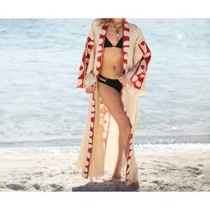 Kimono long pour femmes, léger, design ouvert, offrant une fluidité gracieuse et un style polyvalent pour un usage quotidien, en provenance d'Inde - Product Image 4