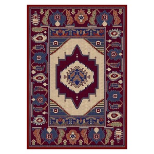 Tapis de salon en chenille antidérapant, imprimé numériquement, style moderne et vintage, rouge bordeaux, lavable en machine, vente en gros RUGS DEPOT LXDP-0320 - Product Image 1
