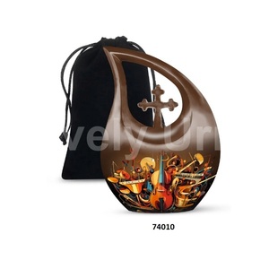 Urnas de cremación de lágrima de aluminio para guitarra cruzada hermosa de calidad Superior para cenizas humanas bolsa de terciopelo gratis - Product Image 3