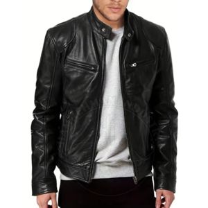 Personalizar genuino duradero a prueba de viento hombres chaqueta de cuero personalizado hombres ropa Casual ropa moda clásica Casual cuero - Product Image 4