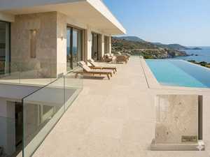 Beige Fosilled Limestone Tile Square Honed <b>Brushed</b> Surface Durable Minimalist Design for Wall Cladding Villa Hotel <b>Flooring</b> - Product Image 5