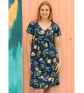 Vestido Etta de Algodón de Manga Corta para Mujer, Ofrece Tela Suave y Transpirable, con un Estilo Casual y Atemporal de la India - Product Image 6